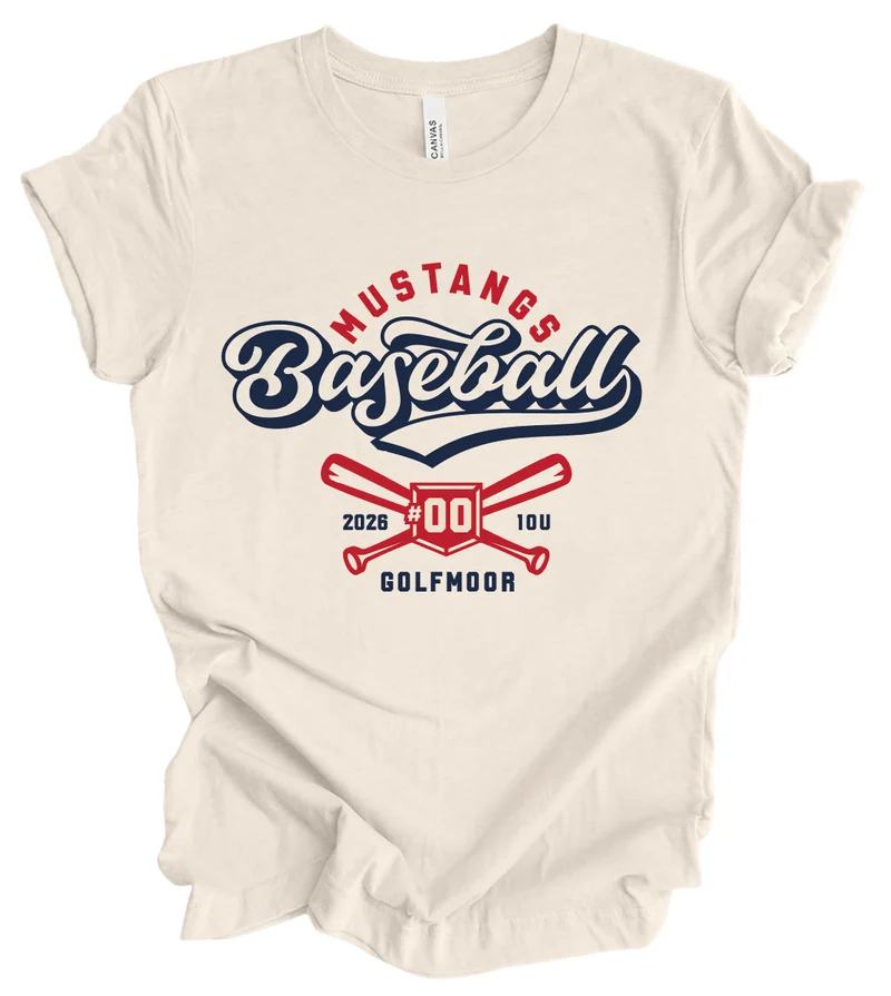 Mustangs Baseball 2026 10U w/ Custom Number