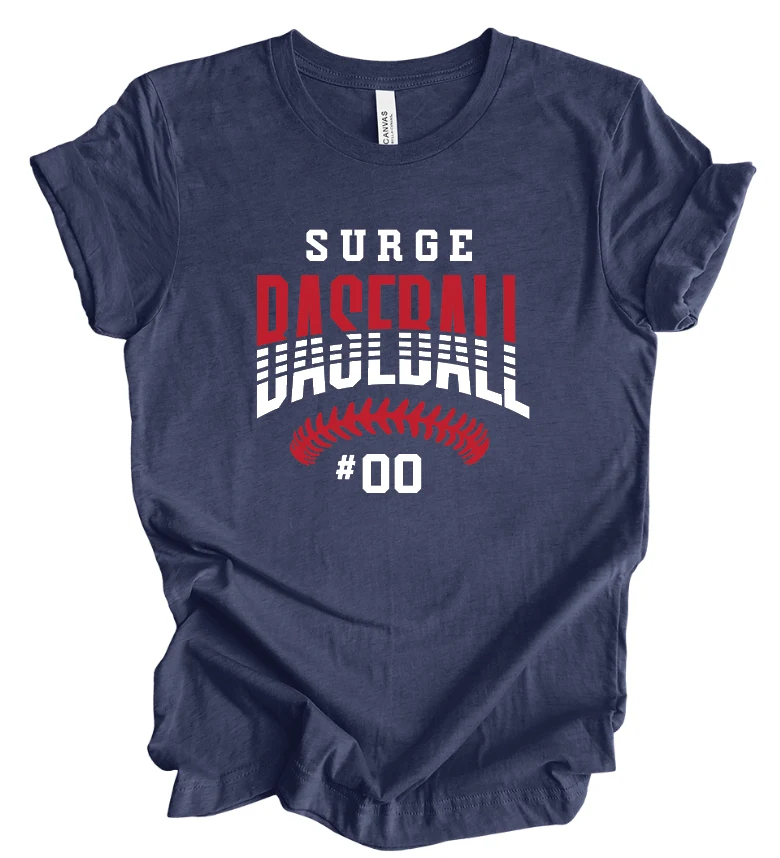 Surge Baseball Stitches w/ Custom Number