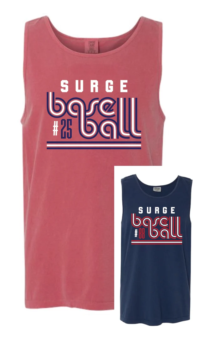 Surge Baseball Retro Tank w/ Custom Number
