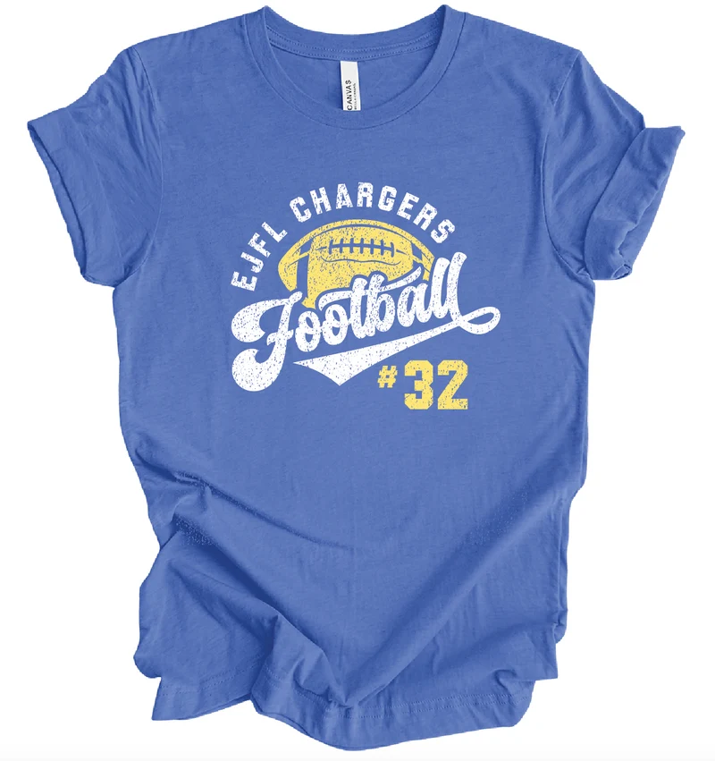 EJFL Chargers Vintage w/ Custom Number