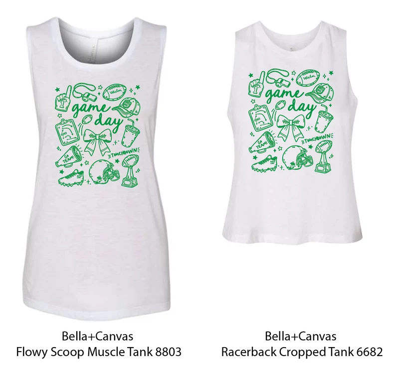 Football Game Day Illustrated - LADIES FIT Bella Tanks