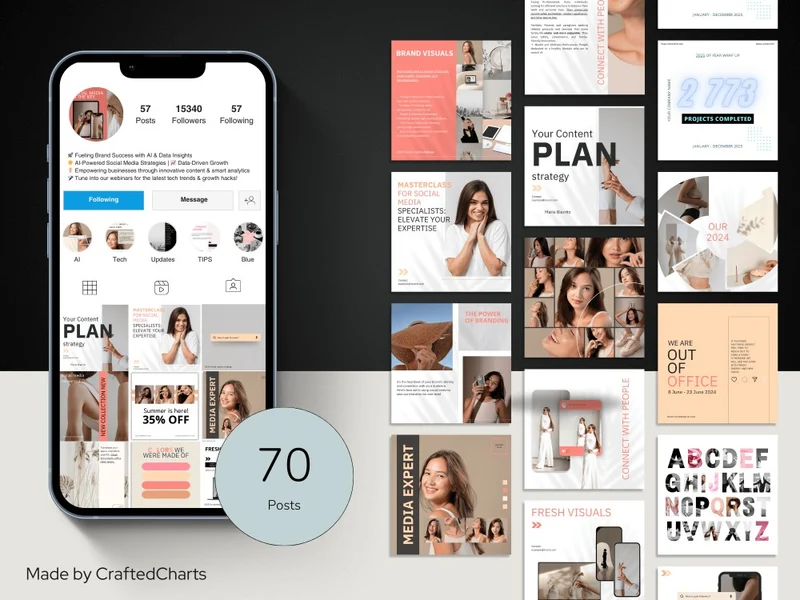 Beauty Instagram Feed | Editable Canva for Skincare & Cosmetics