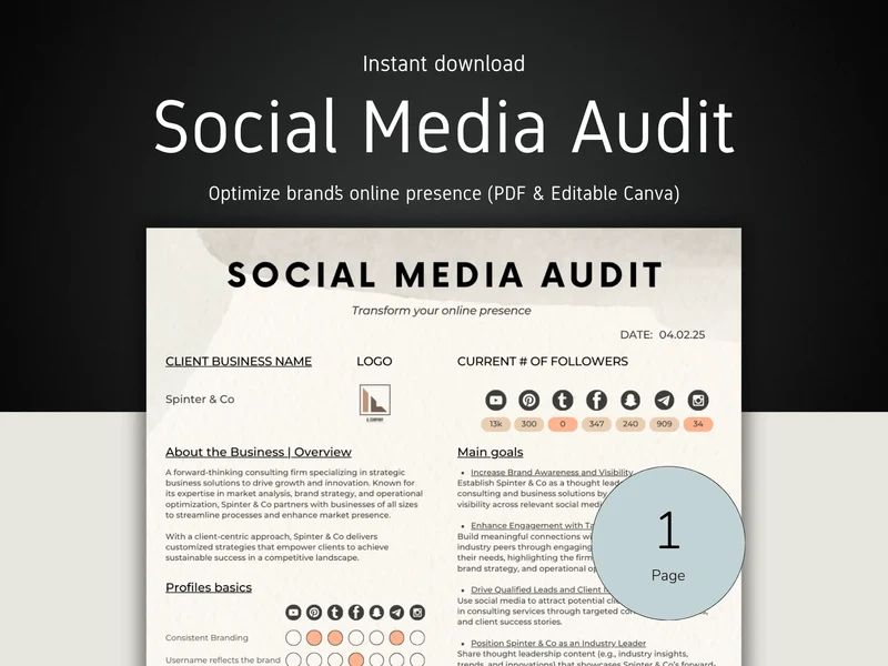 Social Media & Competitor Audit Report Template