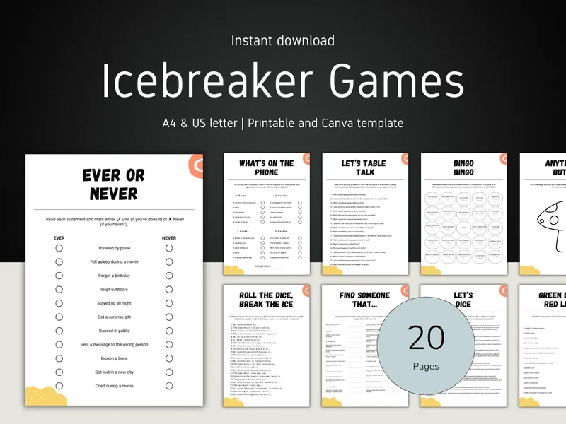 Editable Icebreaker Games Template for Groups