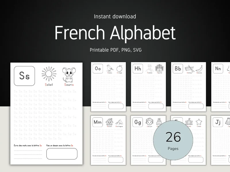 French Alphabet Tracing Worksheet | Printable PDF