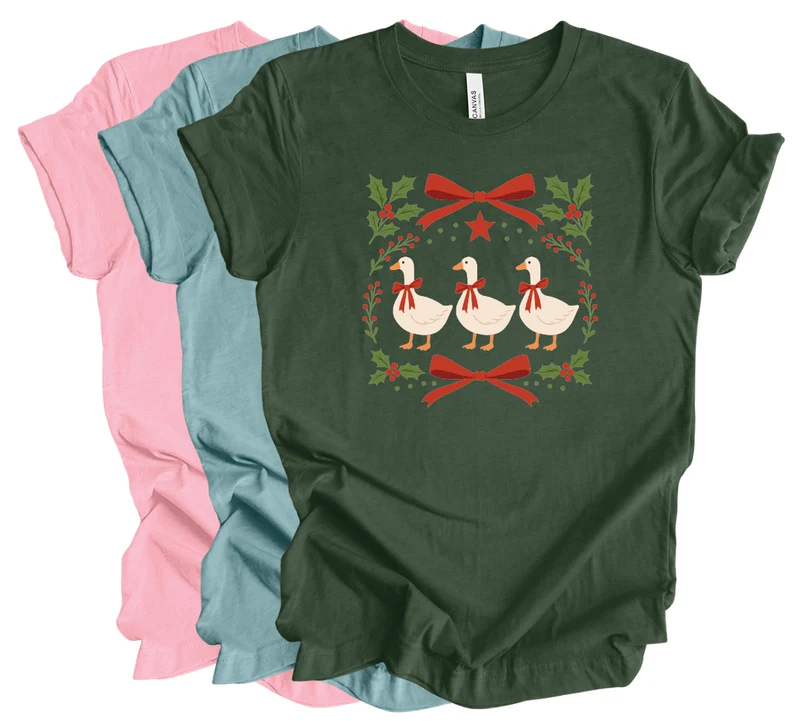 Vintage Christmas Goose - Short Sleeve