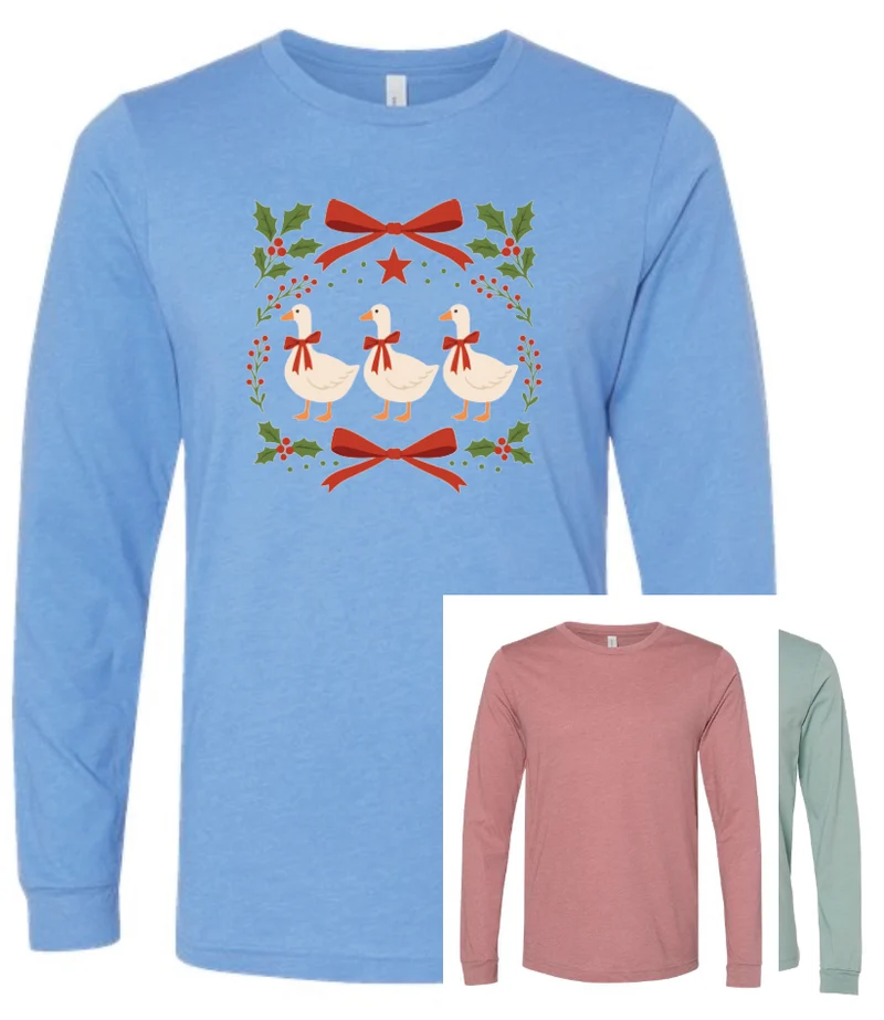 Vintage Christmas Goose - Long Sleeve