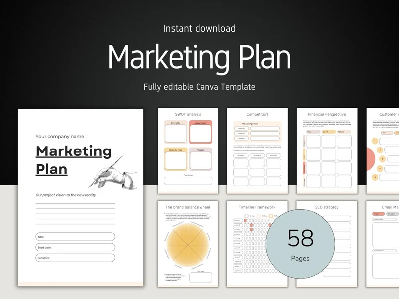 Marketing Plan Template - 58 Pages