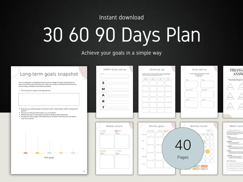 30 60 90 Day Challenge Template