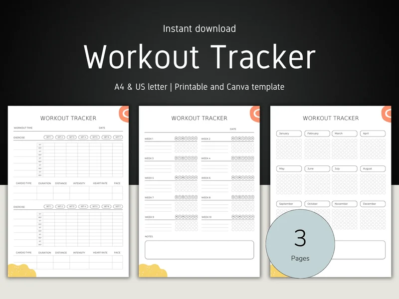 Workout Tracker Template | Printable Fitness Log