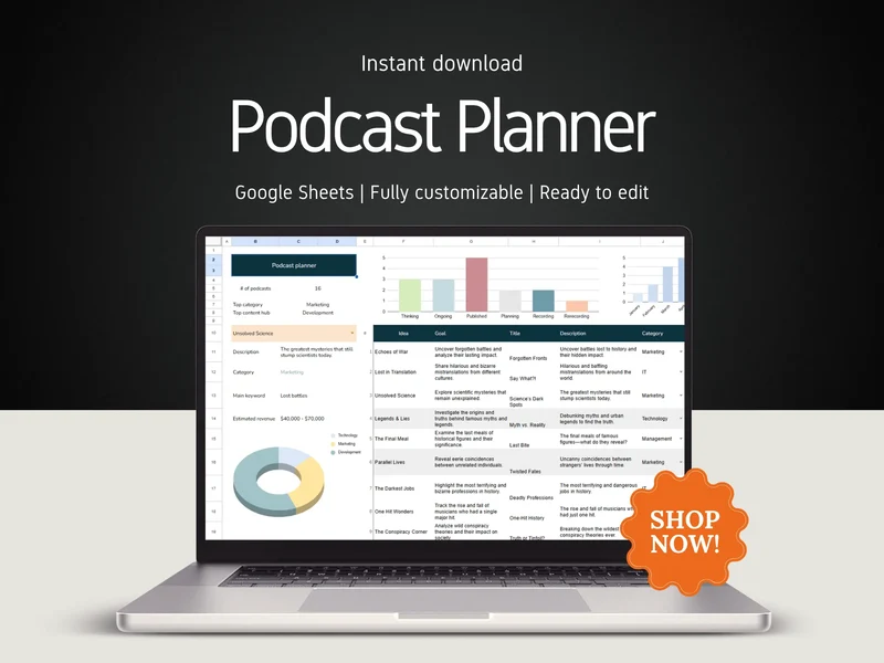 Podcast Planner & Episode Production Schedule Template