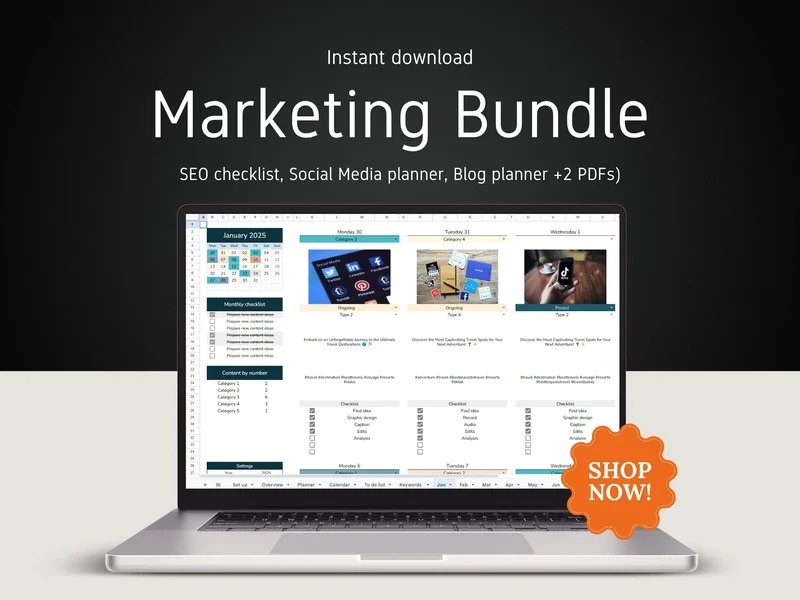 Marketing Planner Bundle: SEO, Blog & SM