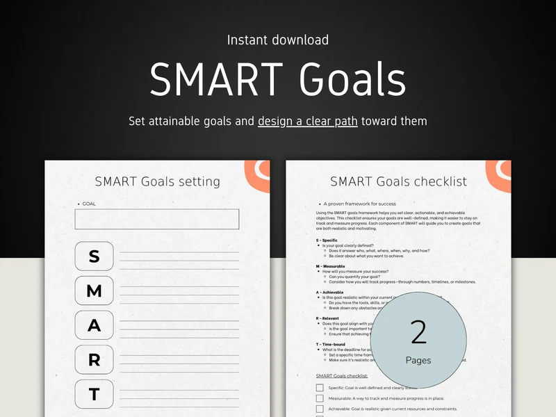 SMART Goals Worksheet with Examples