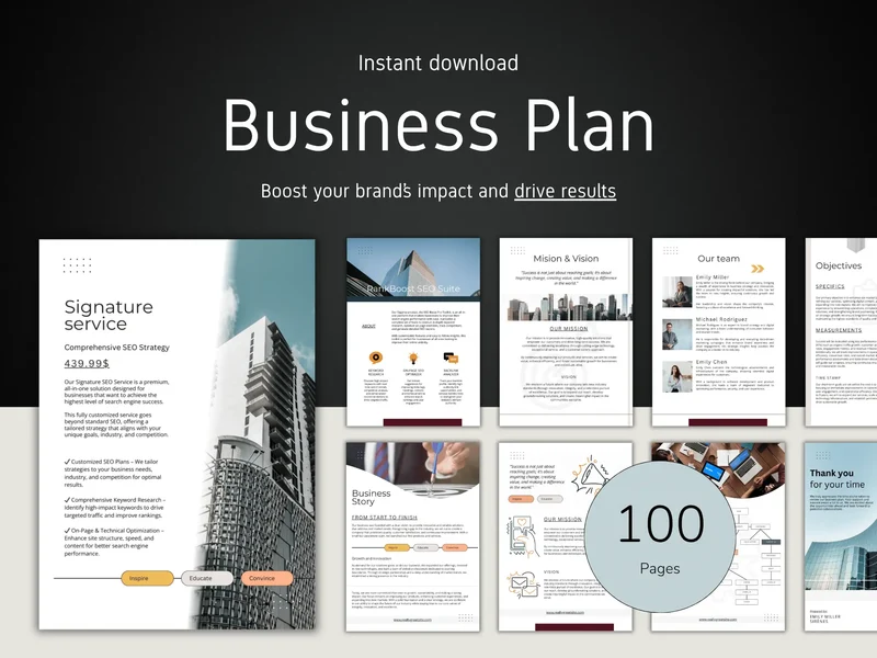 Business Plan Template | Canva & PDF