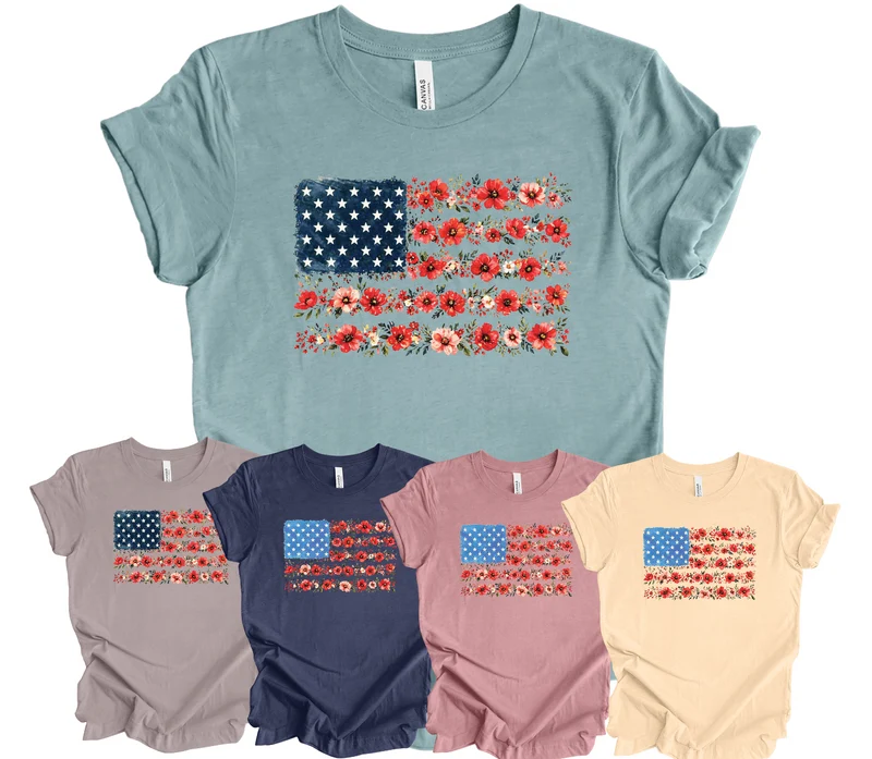 Floral USA Flag