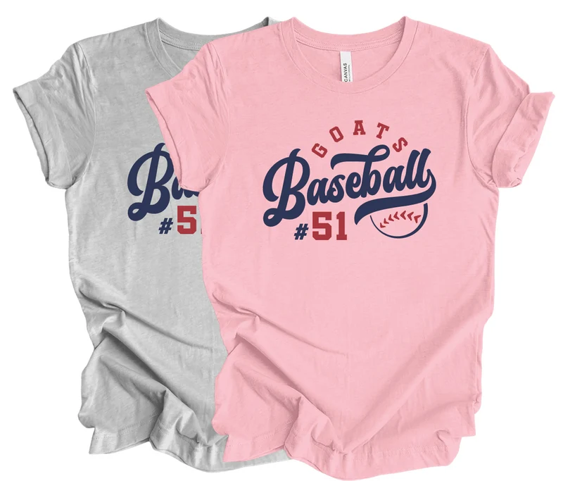 Goats Baseball Vintage Script w/ Custom Number