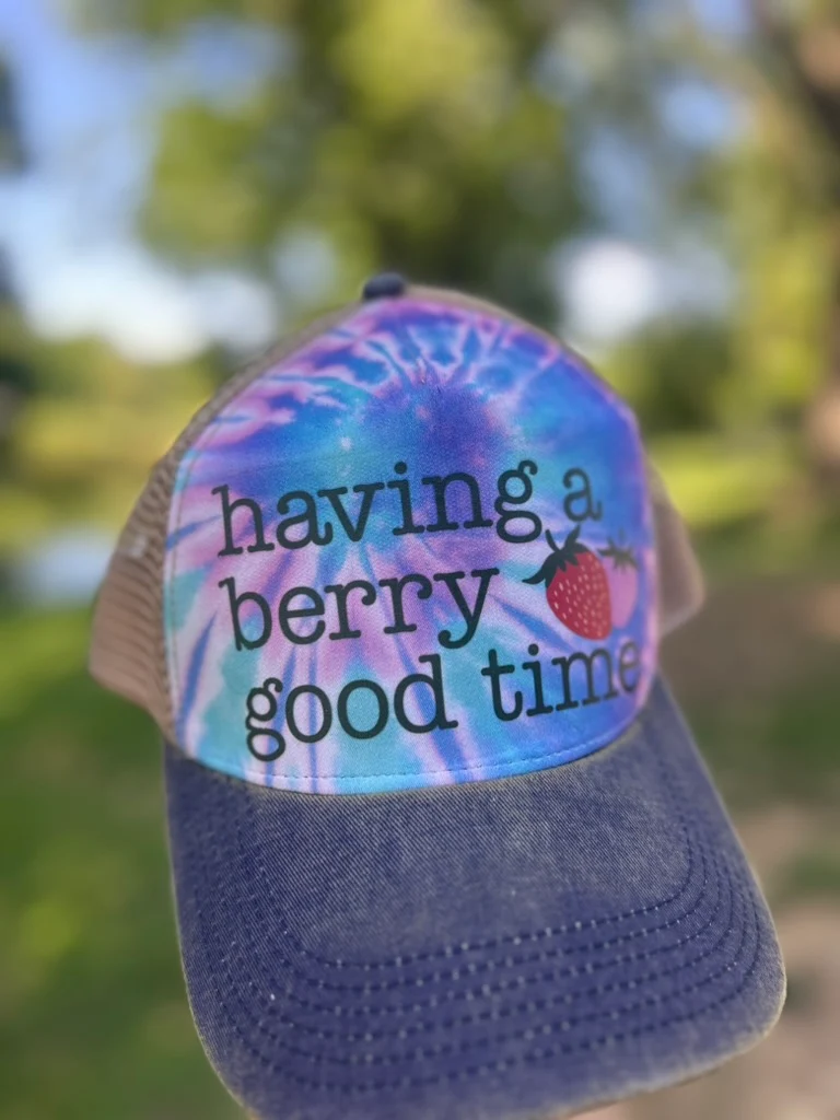 Having a Berry Good Time Strawberry Hat (Tie-Dye)