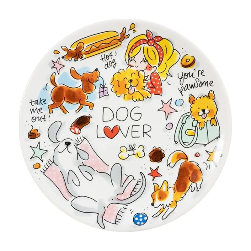Blond Amsterdam Dieren Bord Dog Lover - 22 cm