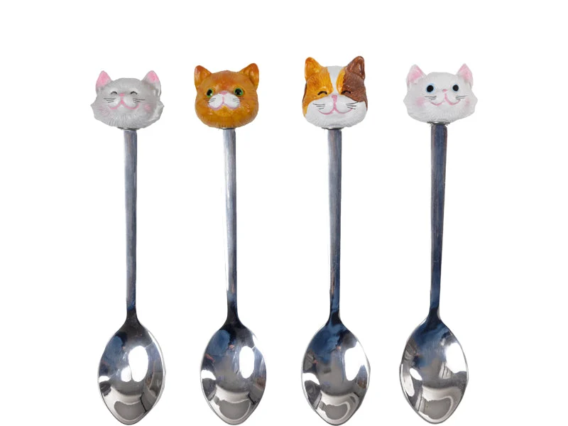Blond Amsterdam Dieren Theelepelset 4-delig - Cat