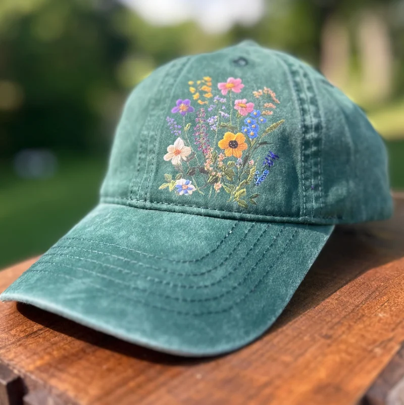 Floral Hat - Jade Daisy Bouquet
