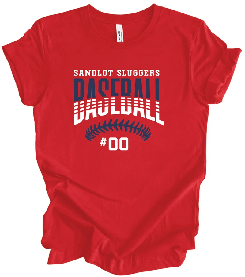 Sandlot Sluggers Baseball Stitches w/ Custom Number
