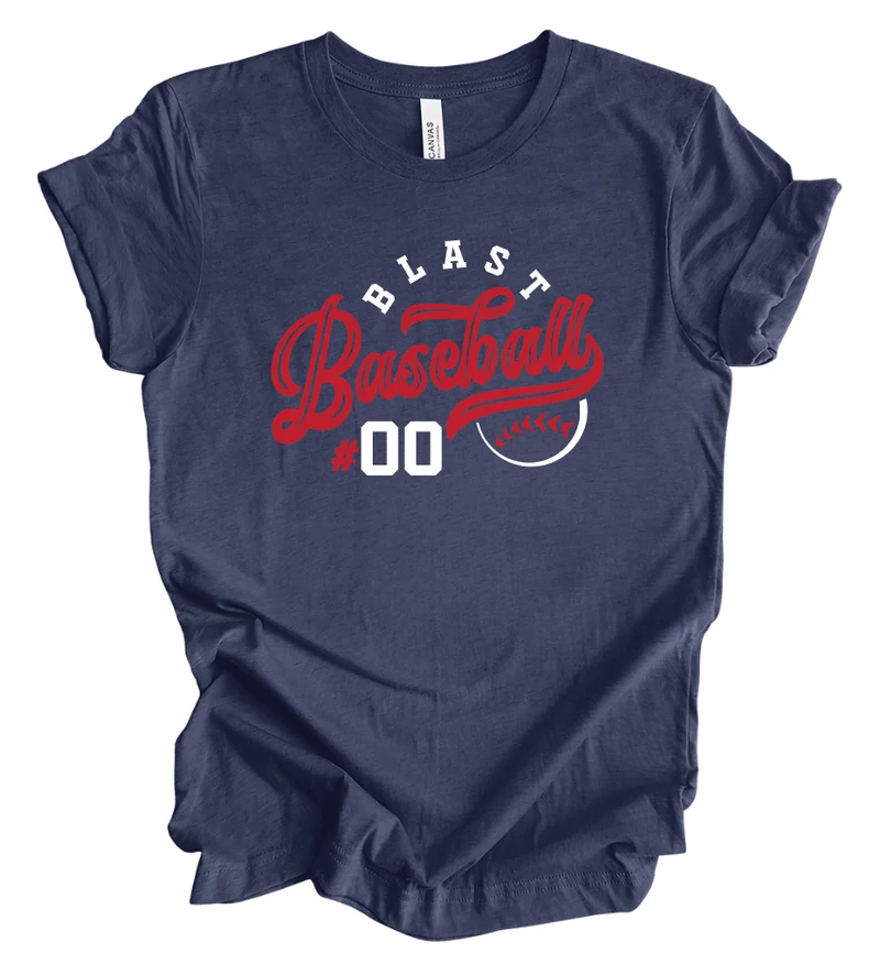 Blast Baseball Vintage Script w/ Custom Number