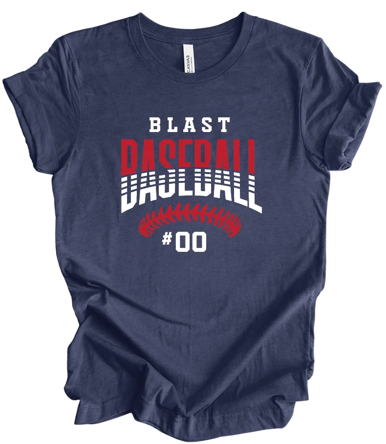 Blast Baseball Stitches w/ Custom Number