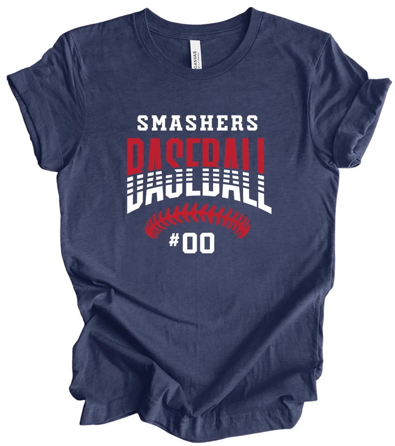 Smashers Baseball Stitches w/ Custom Number