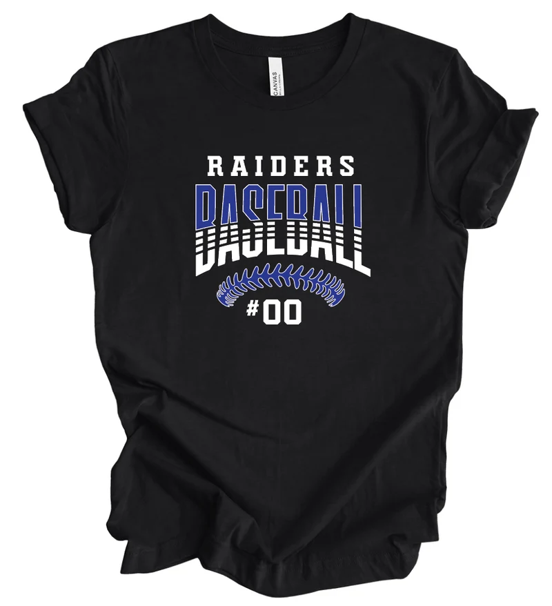 Raiders Baseball Stitches w/ Custom Number