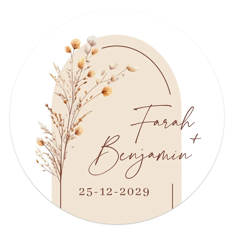 Persoonlijke stickers 6 stuks (7,5cm) - Trouwen