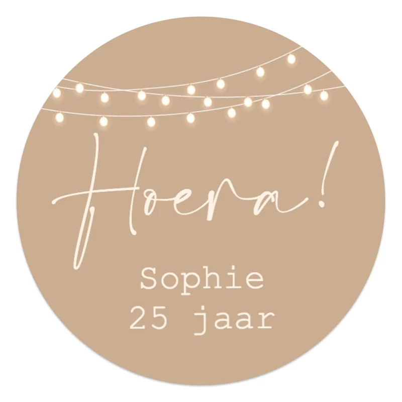 Persoonlijke stickers 6 stuks (7,5cm) - Verjaardag