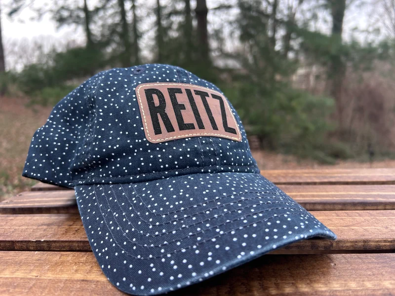 ONE AVAILABLE - Reitz Patch Hat - Polka Dot Navy Hat - IN STOCK