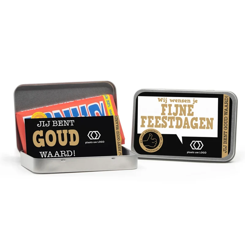 Tony's Chocolonely 180 gram in blik eigen ontwerp - Kerst