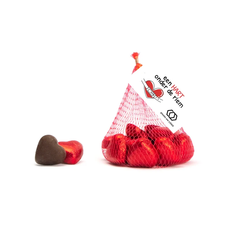 Chocolade hartjes met kaartje - Vrijwilliger