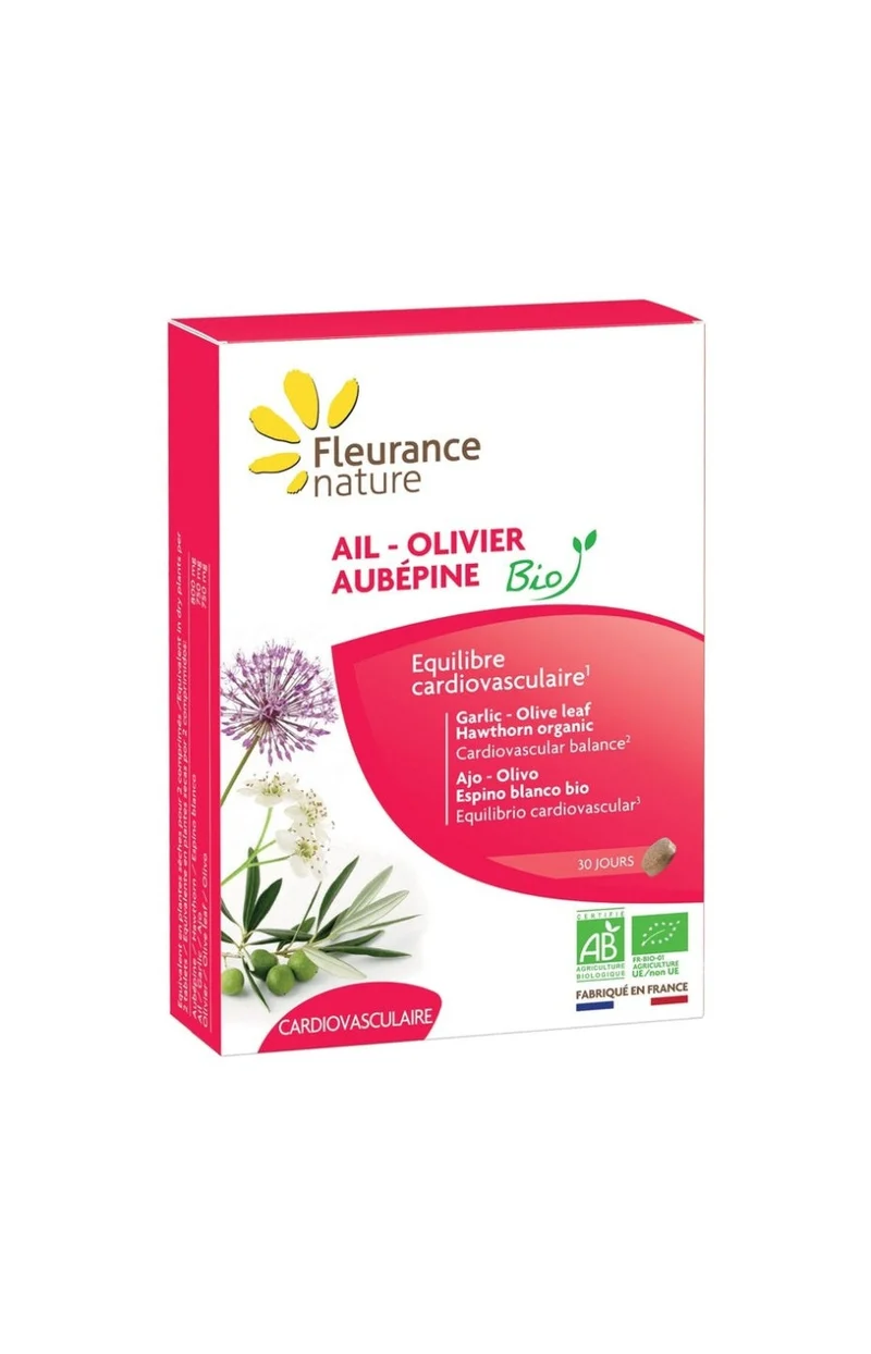 Équilibre cardiovasculaire - Ail, olivier & aubépine bio - 2 mois