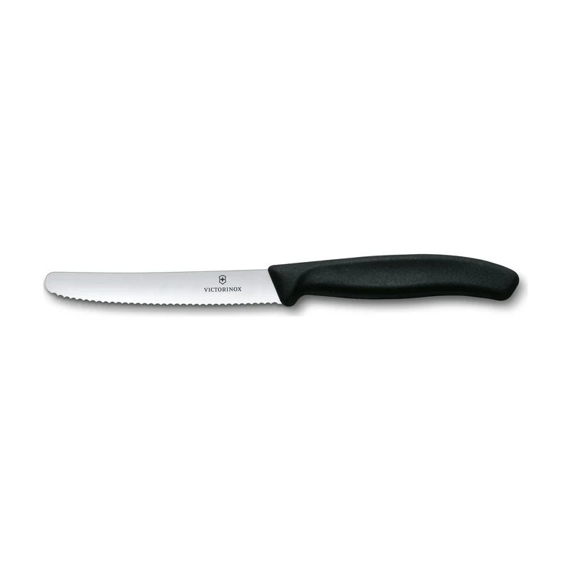 Victorinox Gekarteld Tomatenmes Zwart - 11,5 cm