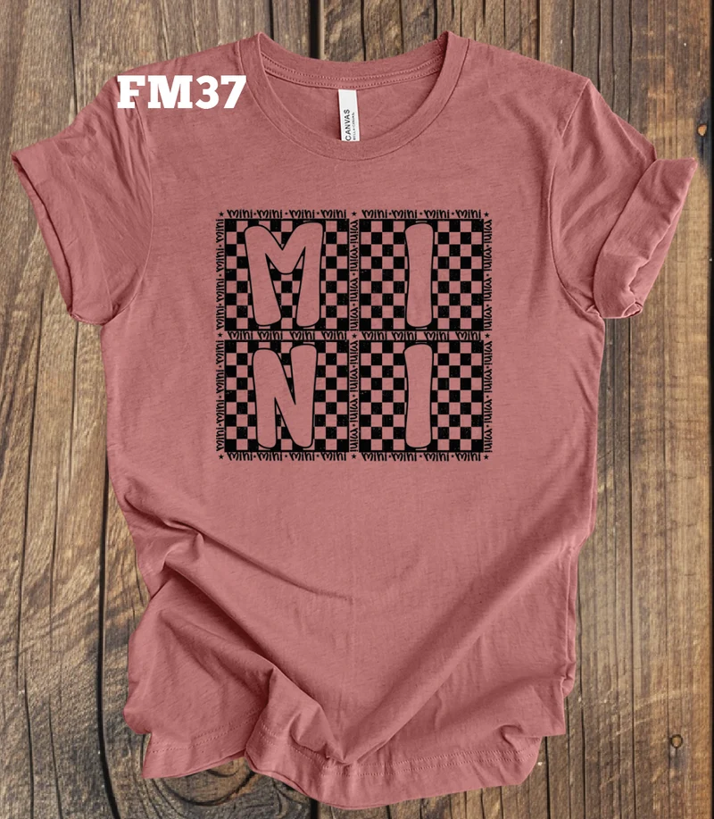 Mini Checkerboard on Mauve