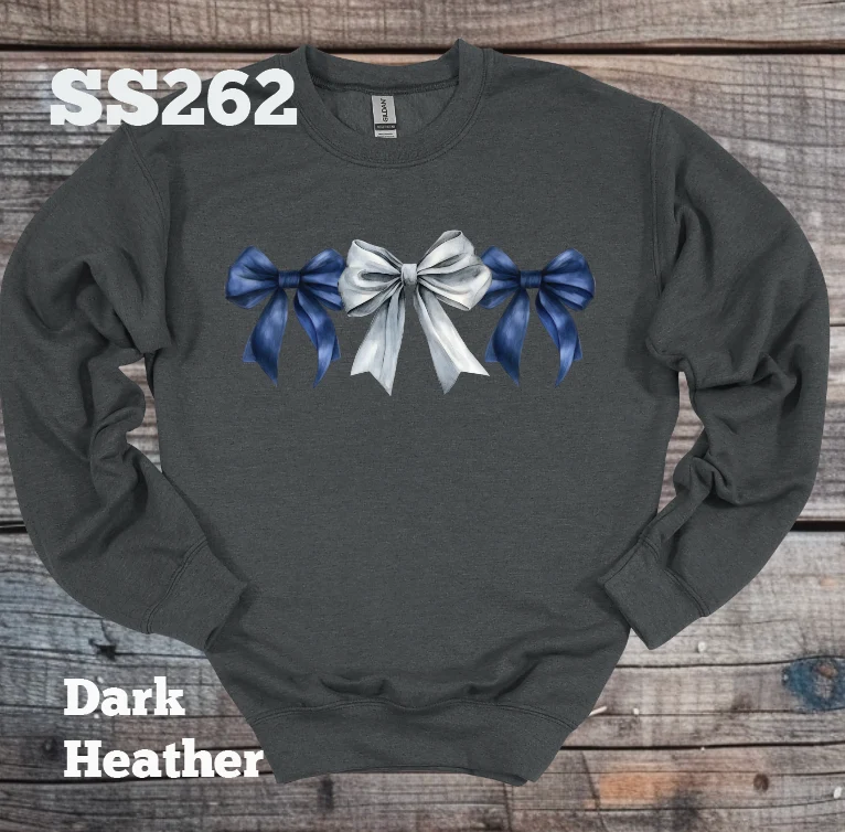 Navy/Silver Bow Crew