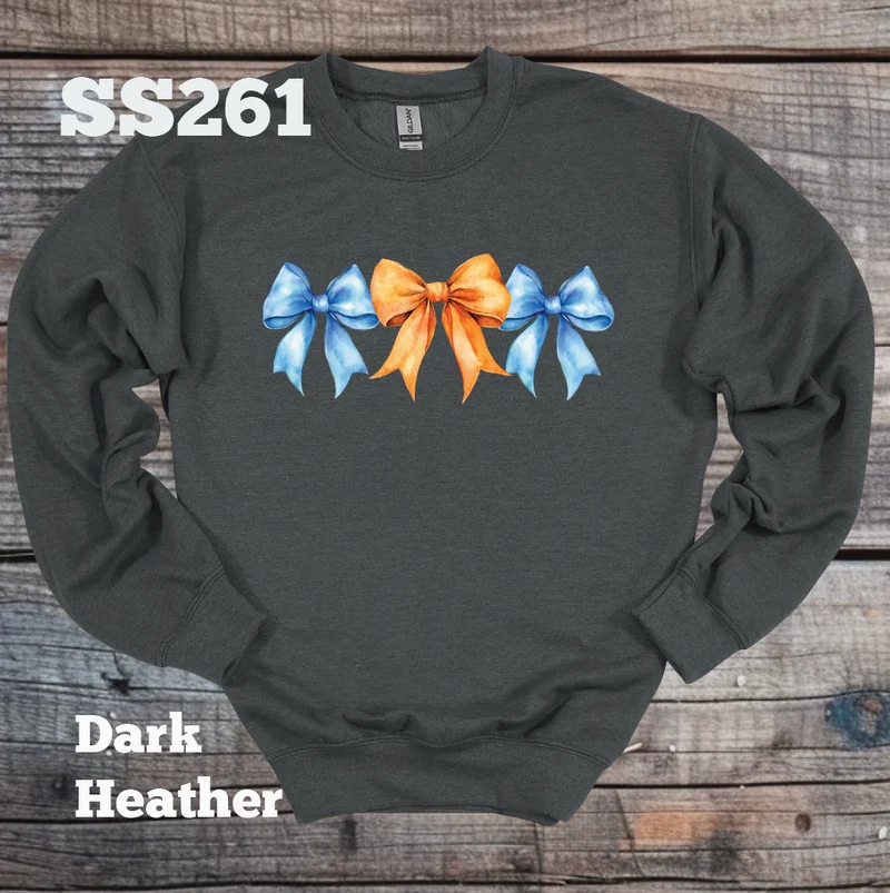 Orange/Blue Bow Crew