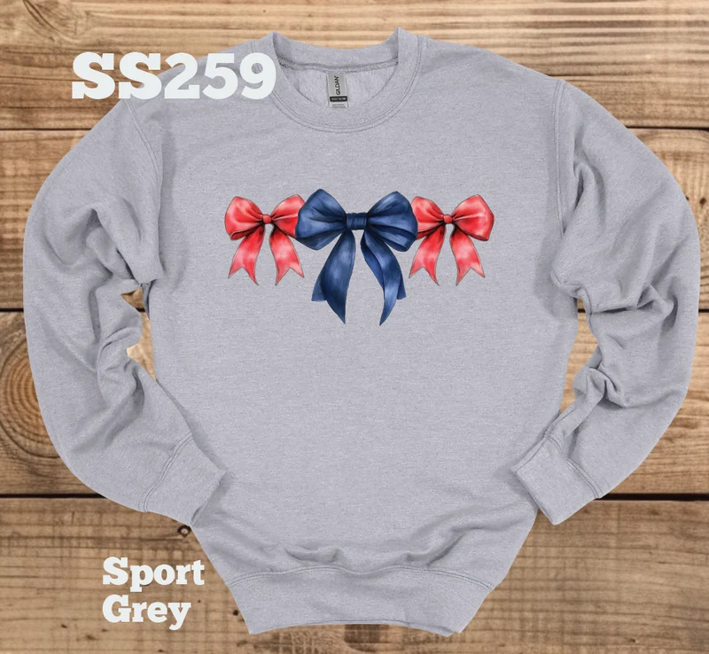 Red/Navy Bow Crew