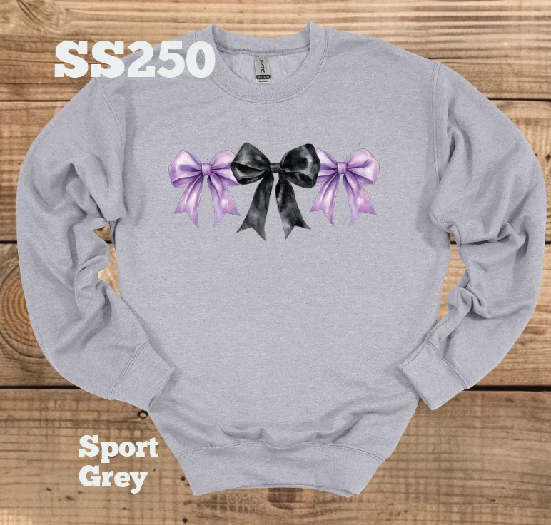 Purple/Black Bow Crew