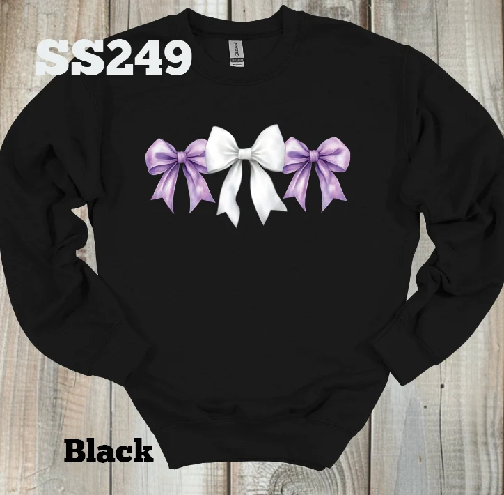 Purple/White Bow Crew