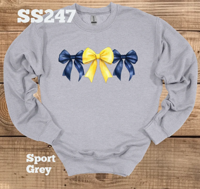Navy/Yellow Bow Crew