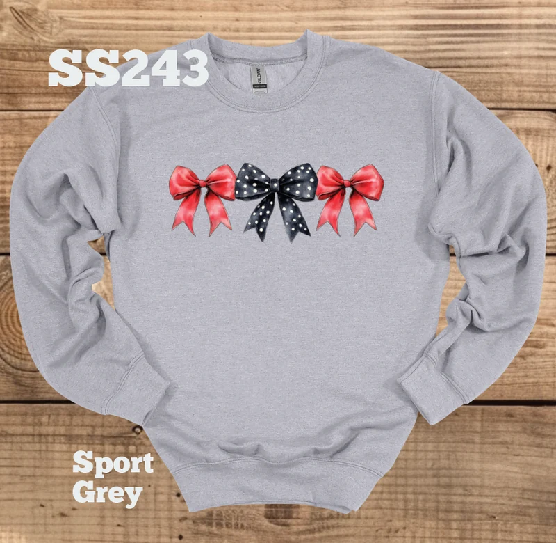 Red/Black Polka Dot Bow Crew