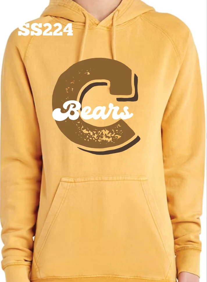 Big C Central Bears Vintage Hoodie (Mustard)