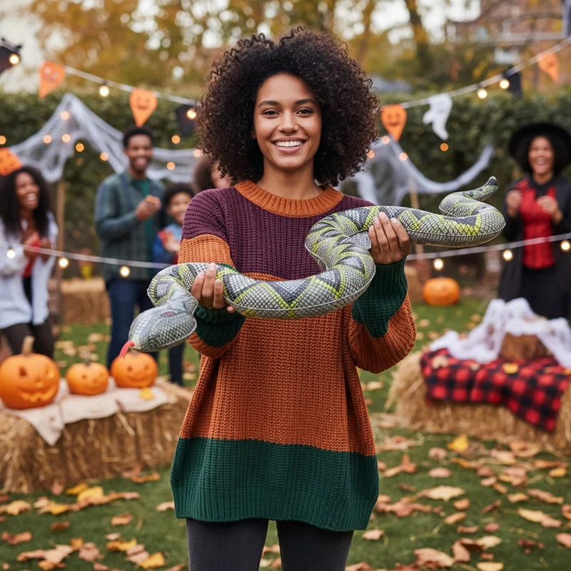 Decorazione Halloween Serpente Finto Design Realistico