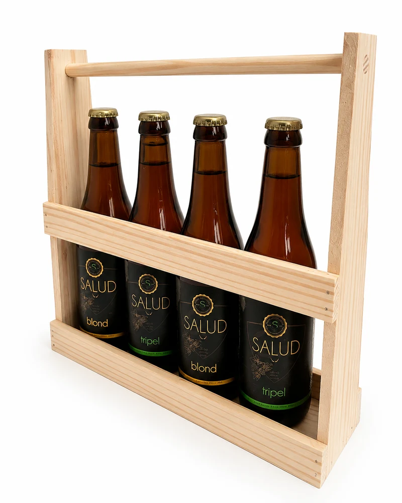 Houten bierpakket blond/tripel