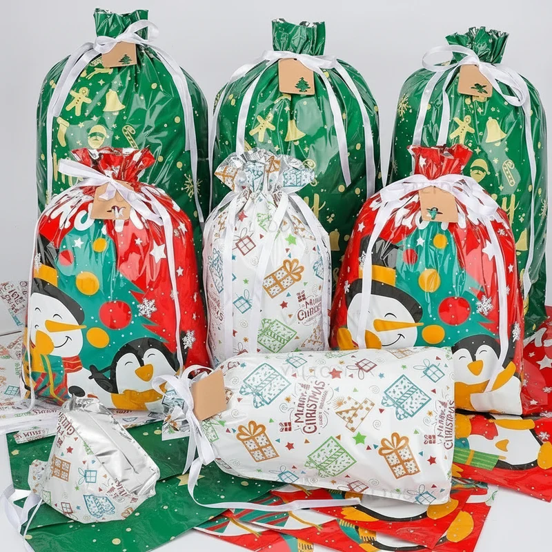 Cadeauzak Kerst Trekkoord Herbruikbare Folie Zakjes Set 40 Stuks