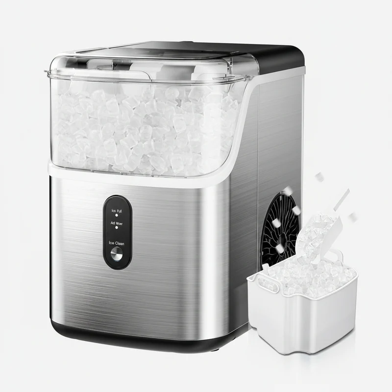 IJsblokjesmachine Compact RVS Design Snelle Nugget Ice