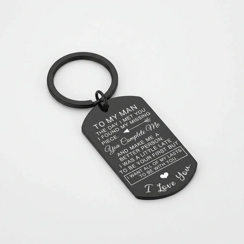 Sleutelhanger RVS Gegraveerde Liefdesboodschap Geschenk